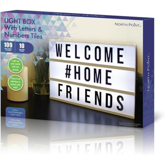 Cinema Style 10-LED Home Decor Large Light Box with 109 Letters and Characters - Picture 4 of 7